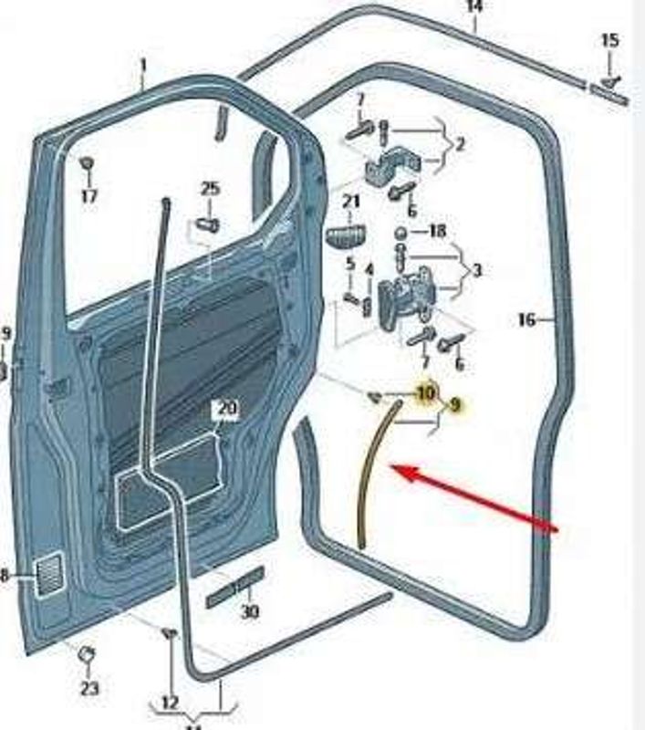 Dør tetning høyre OEM VW T5
